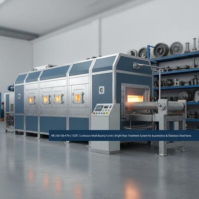 Buy HB-250×150-4.7M Continuous Mesh Belt Brazing Furnace with 1150°C Maximum Temperature and 4-Zone Precise Control for Bright Heat Treatment online manufacture