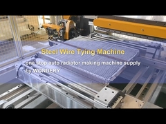 How does the radiator / condenser core steel wire tying machine work?